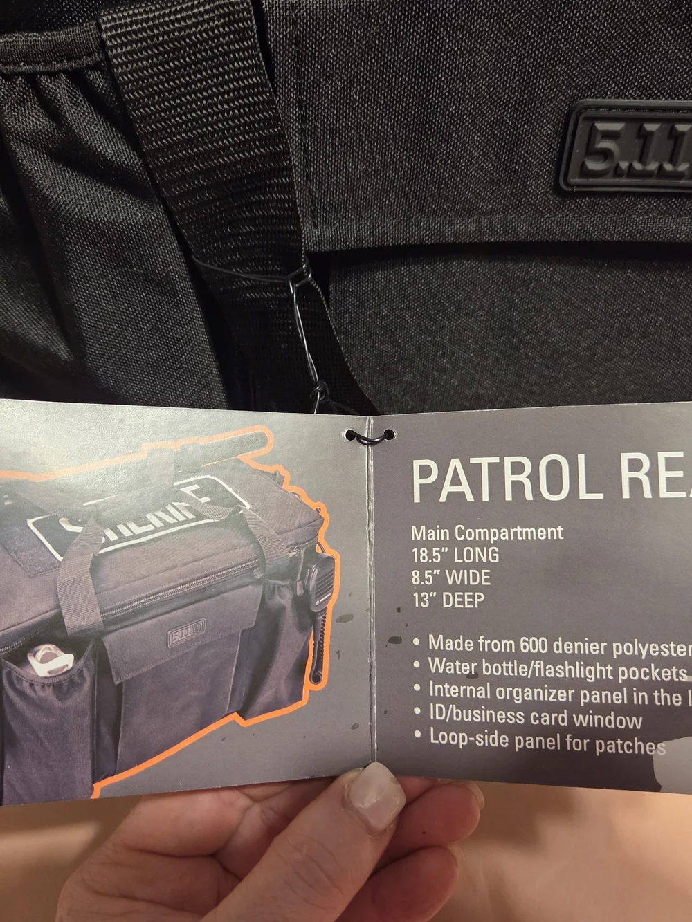 5.11 Tactical Black Duffel Bag with Shoulder Strap